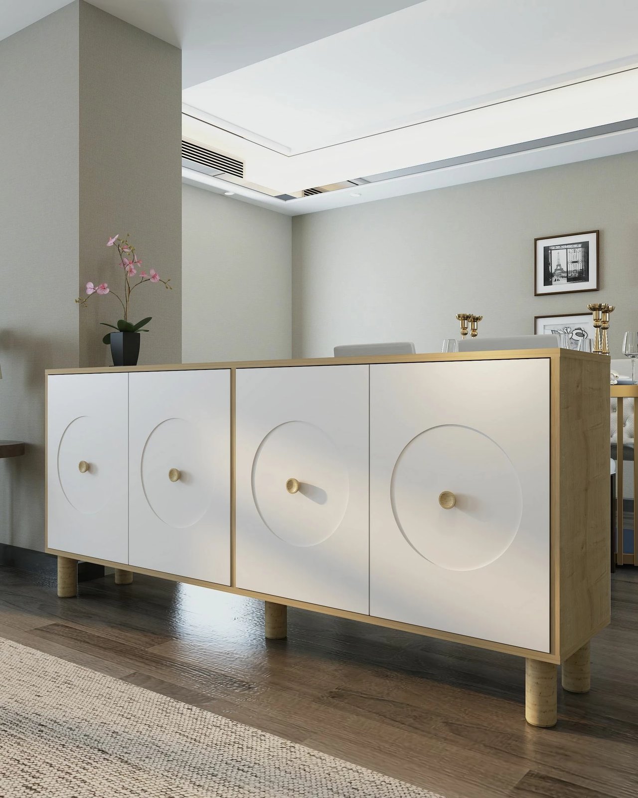 Konsol Skye Decor, Deren KX180 Bohem, lis safir, e bardhë