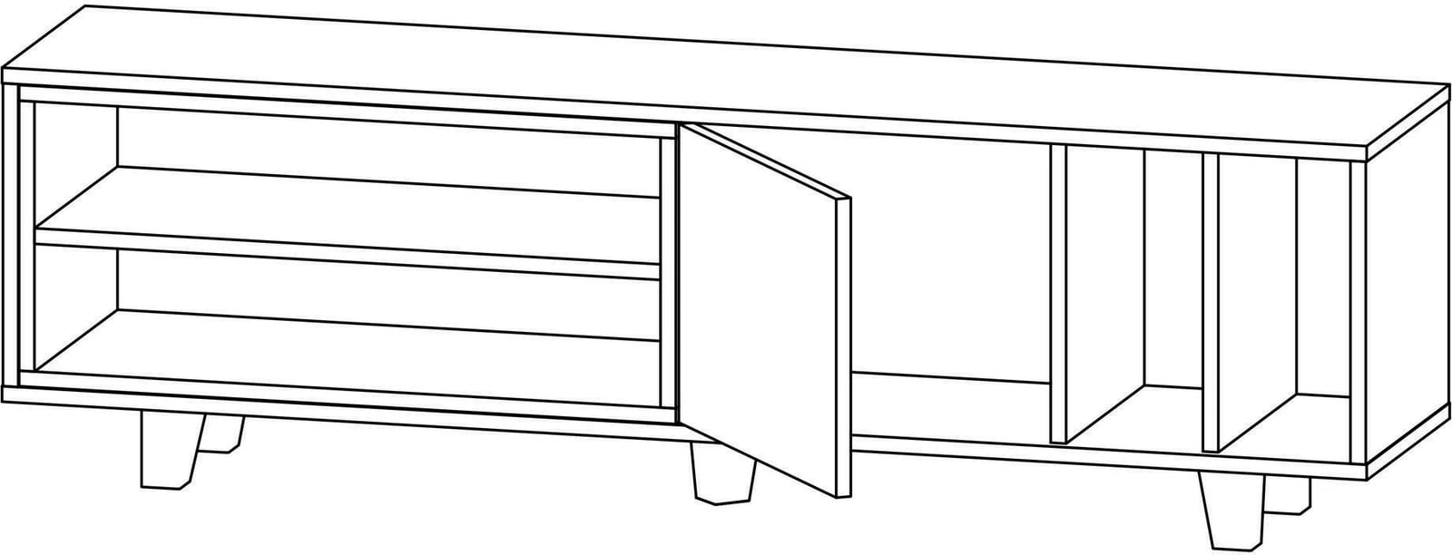 Komodë TV Skye Decor, ngjyrë e bardhë dhe lis, Rosmar