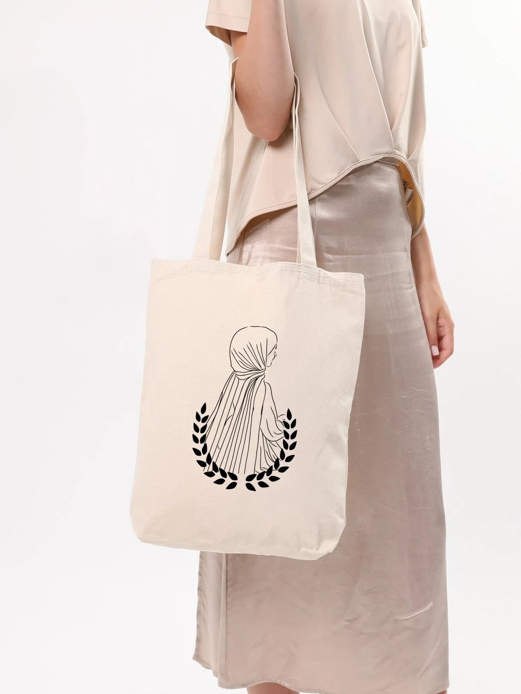 Çantë tote Zoozie Bags, krem, 35x40x8cm