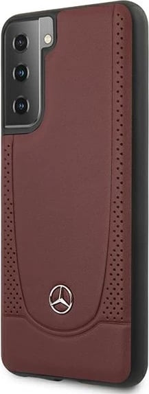Mbështjellës Mercedes Urban Line për Samsung Galaxy S21+, lëkurë, i kuq