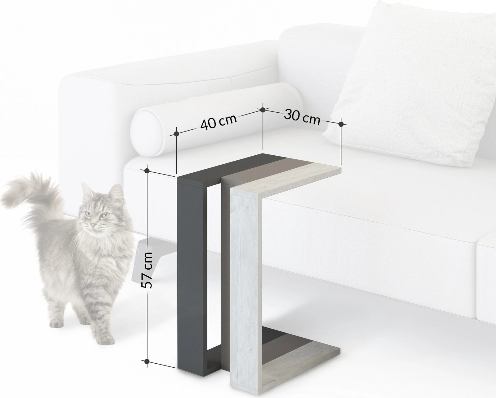 Tavolinë anësore Skye Decor, ngjyrë kafe e errët, Hitit