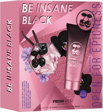 Eau de Toilette dhe Losion trupi për femra Pacha Ibiza Be Insane Black, 80ml + 75ml
