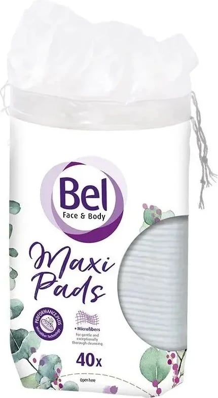 Disqe pambuku oval për fytyrë dhe trup BEL Maxi Pads uniseks, 40 copë