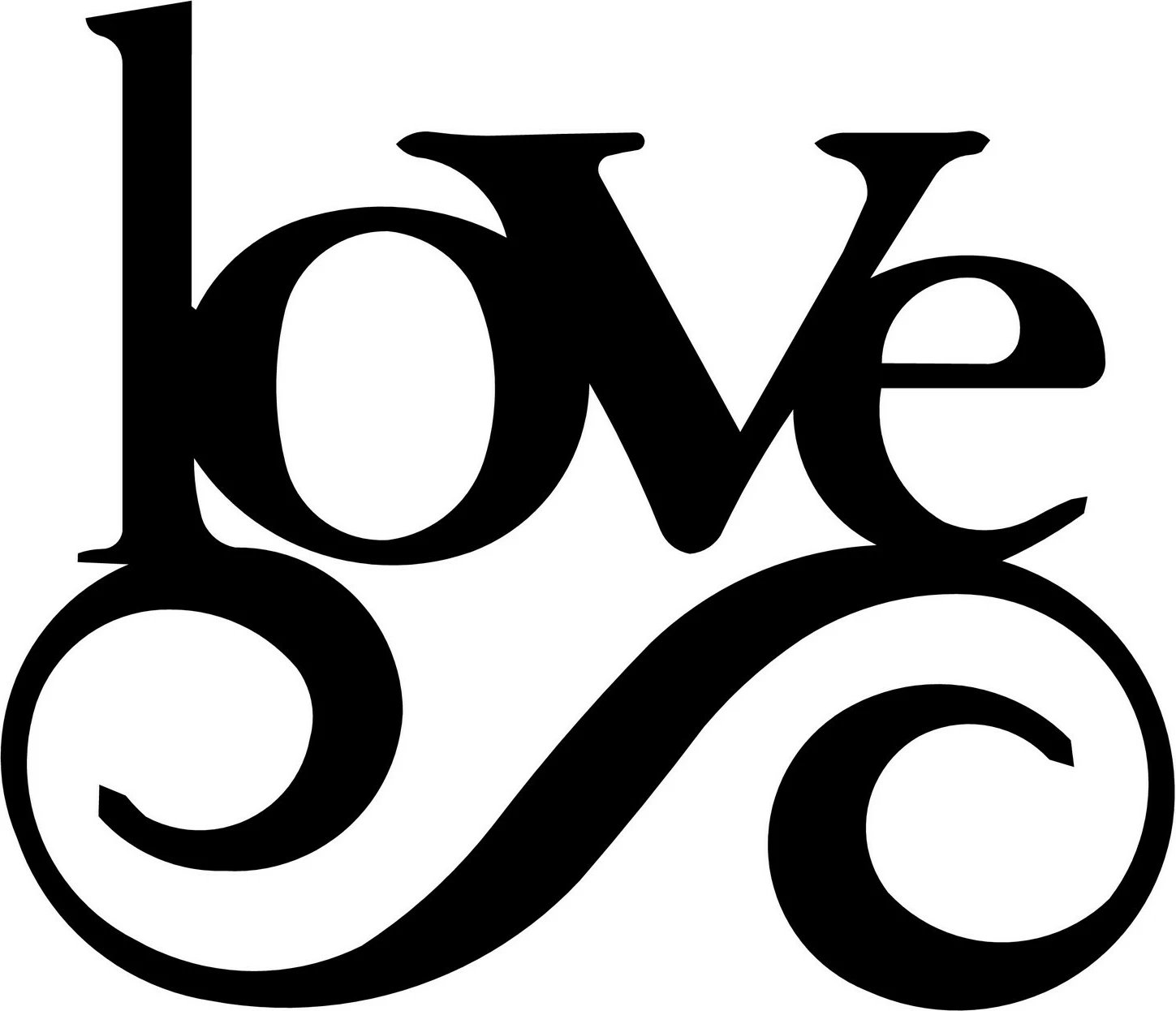 Aksesor dekorativ metalik për mur Wallity, Love, ngjyrë e zezë, 50x43cm