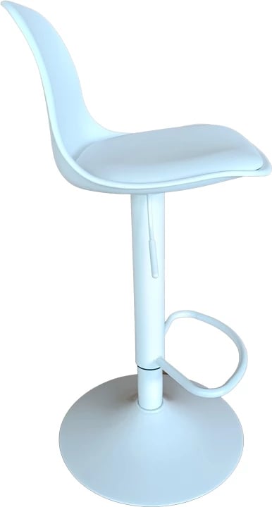 Karrige për bar Louser, e bardhë, lartësi e rregullueshme, me jastëk, bazë metalike e bardhë, 44x46x114cm (2 copë)