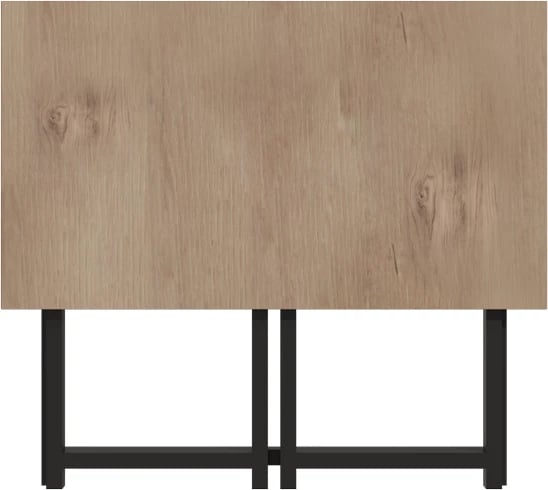 Tavolinë zyre e palosshme Thox, ngjyrë lisi-melaminë e zezë, 80x50x72cm