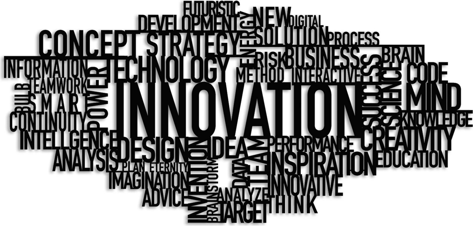 Aksesor dekorativ metalik për mur, Wallity Innovation, ngjyrë e zezë, 86x41cm