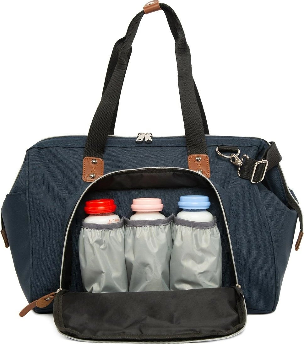 Çantë dore e madhe, ngjyrë blu e errët, Zoozie Bags, 2153 - 32145