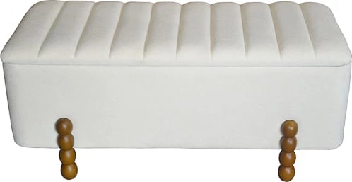 Set dy shtuallkash Daph Inart, material kadife, ngjyrë bezhë dhe e bardhë