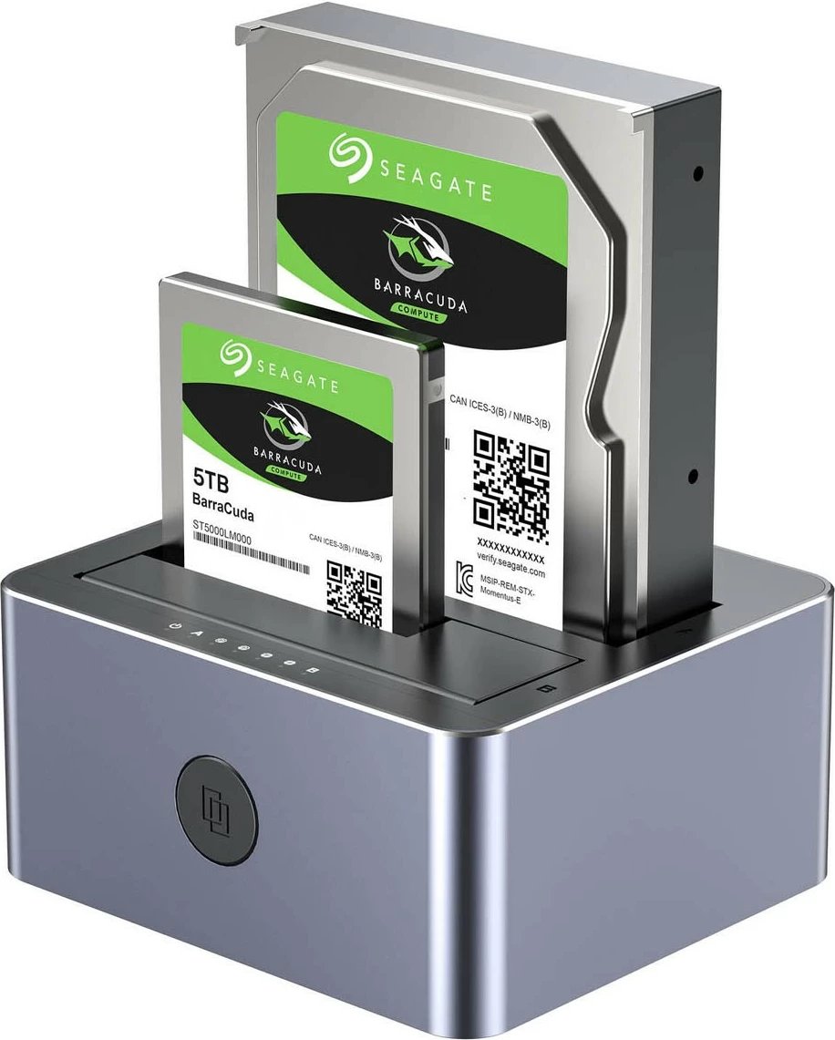 Stacion klonimi disqesh Unitek Y-3027GY01-EU, 2x 2.5''/3.5'' SATA SSD/HDD, USB-C 10 Gbps, offline clone, gri