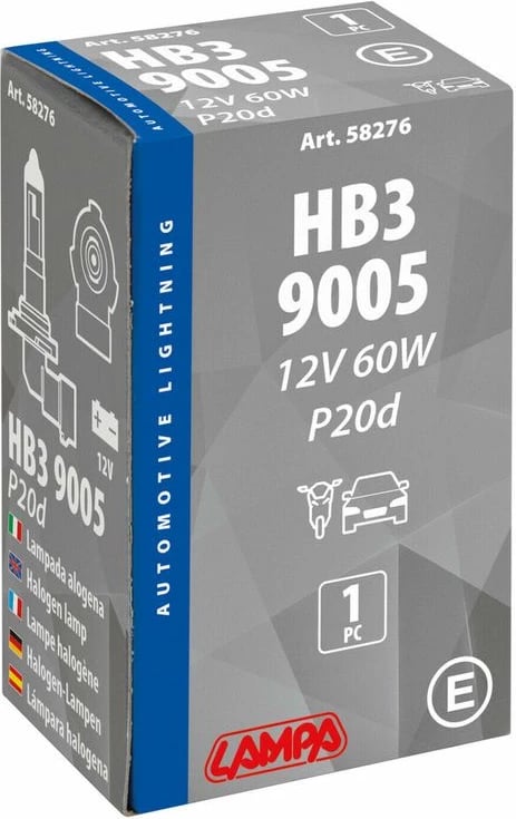 Lampa Hb3 9005 12v 60w P20d  Kuti