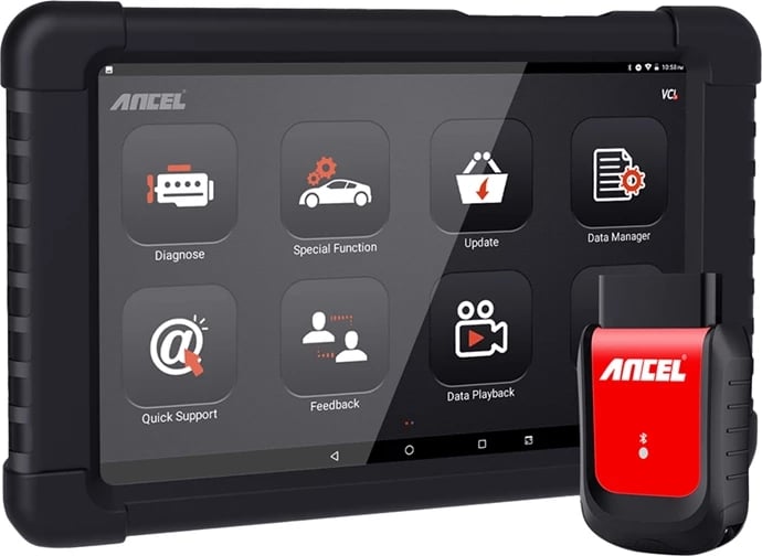 Skaner diagnostikues Ancel X6 OBD2 profesional për makina, 10.1" ekran, Android, i zi