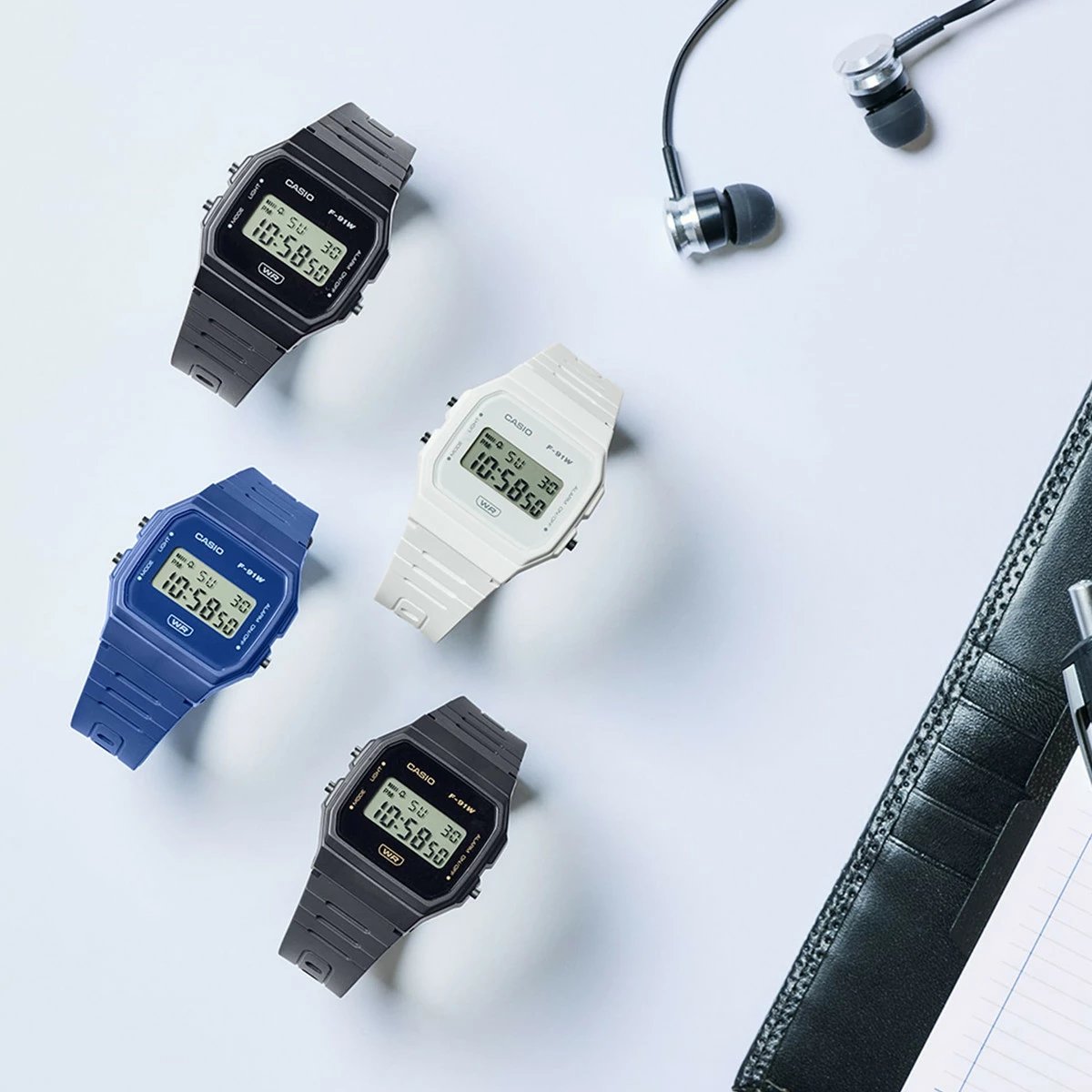 Orë dore CASIO F-91W unisex, e zezë
