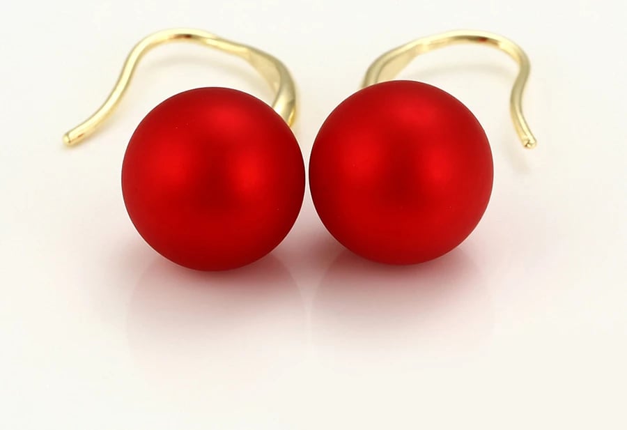 Vathë të praruar në ari 14 karatësh me gurë sintetik V14KGS, ari/kuq