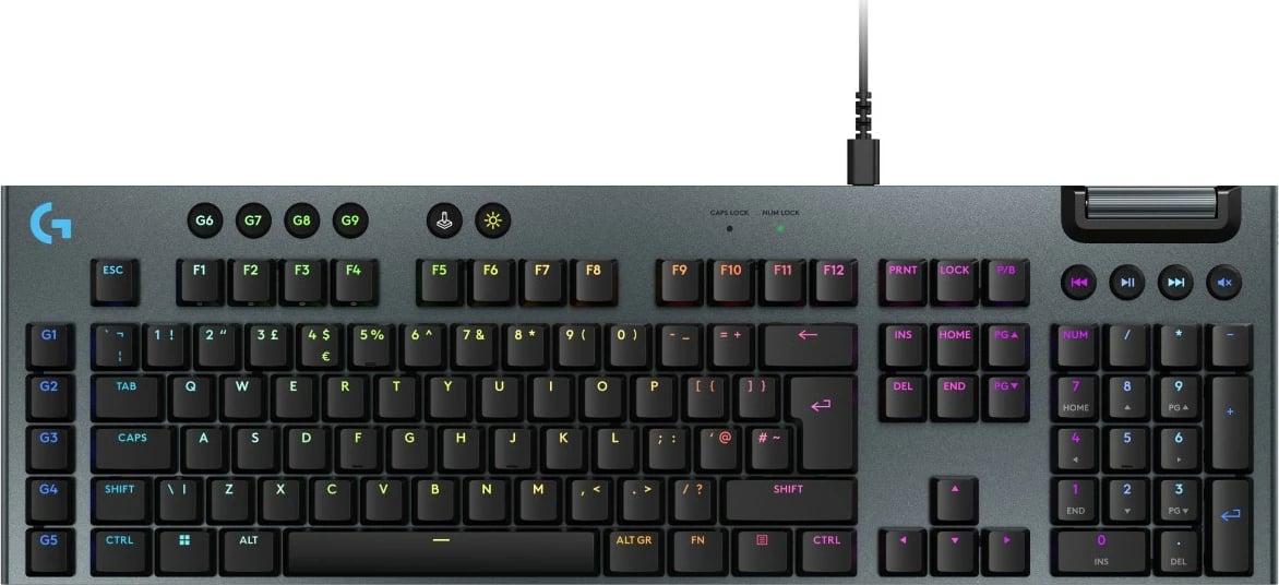 Tastierë lojrash Logitech G915 X, mekanike, full-size, RGB, me kabllo, e zezë