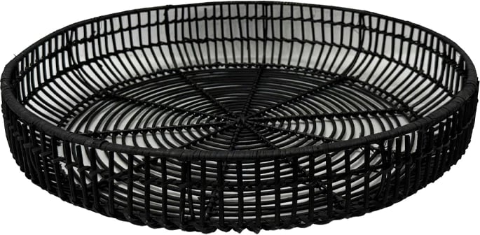 Tabaka ONYX, ratan natyral, e zezë, 51x51x9cm