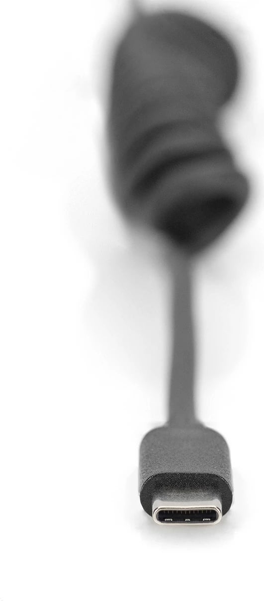 Kabllo spiral USB C në USB C Digitus, 1 m, USB 2.0, e zezë