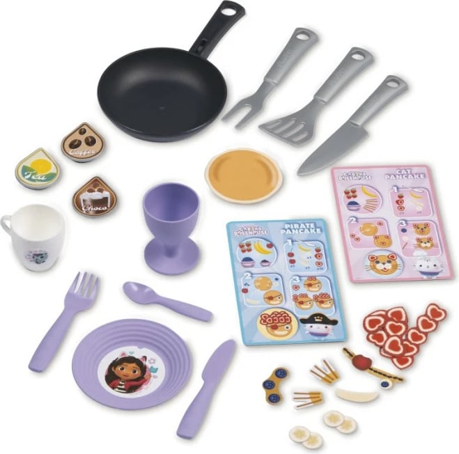Kuzhinë lodër Smoby Gabby's Dollhouse 7600311908, shumëngjyrëshe, set me 16 aksesorë