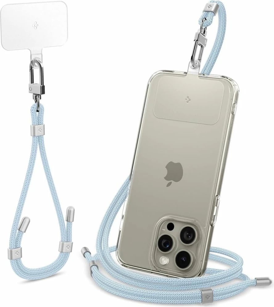 Set litarësh universal Spigen, Crossbody & Wrist Strap, ConTag Pad, kaltër