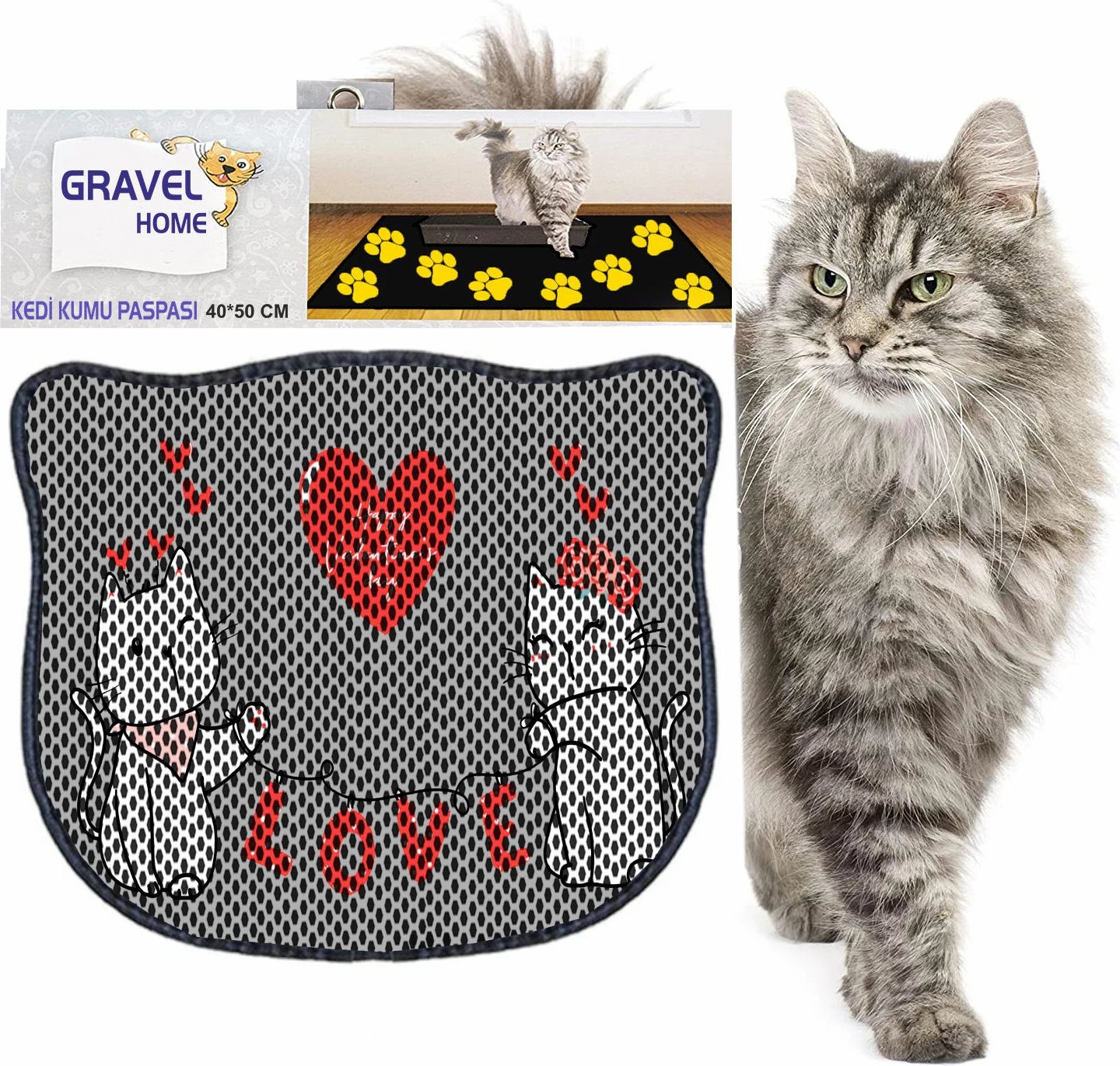 Tapet për rërë mace, shumëngjyrësh, Paws & Whiskers, Kdkafa0045