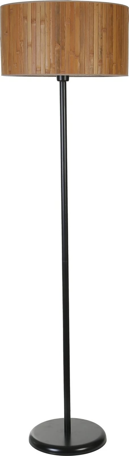 Set llambë tavani dhe llambë dyshemeje, ngjyrë e zezë dhe dru, Opviq, 8873-1