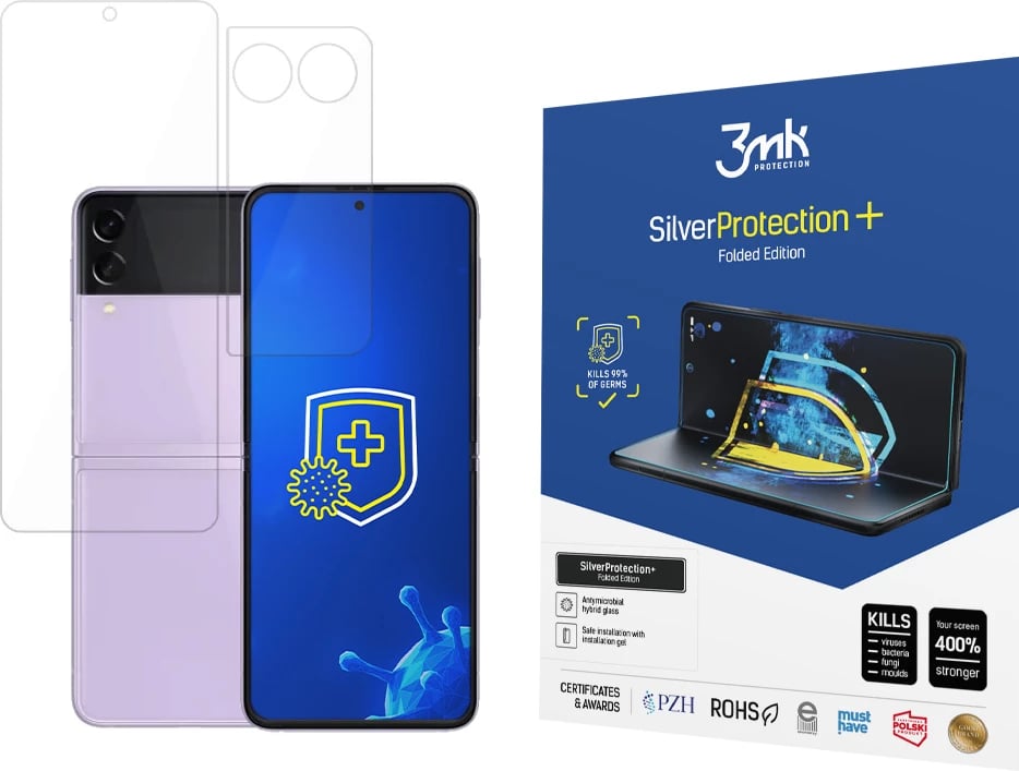 Mbështjellës 3mk Protection Silver Protect+ për Samsung Galaxy Z Flip 3, Transparent