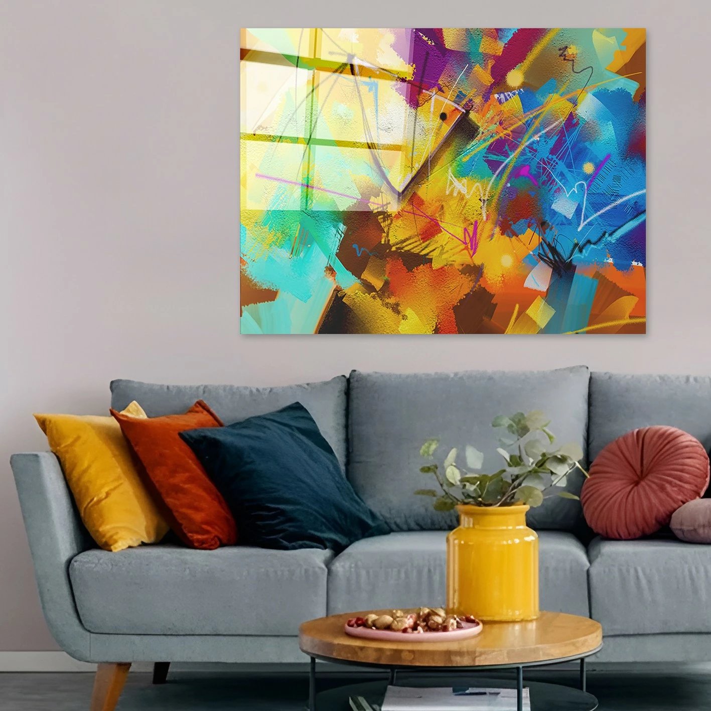 Pikturë dekorative prej xhami të temperuar, shumëngjyrëshe, CAM664007500 - 50x70cm