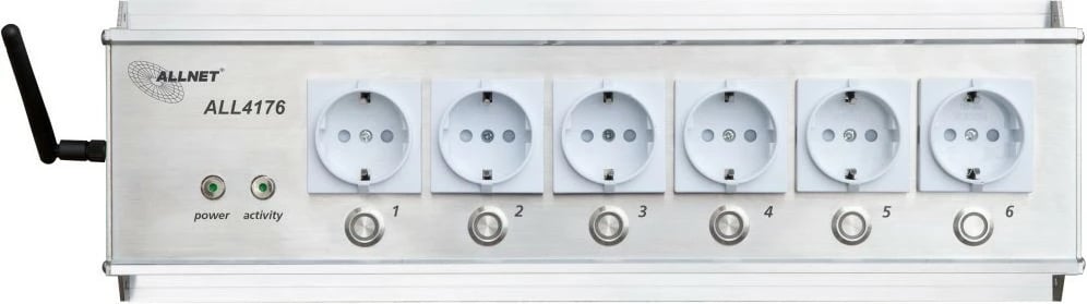 Shteker i mençur ALLNET ALL4176, 6 porta, për automatizim IP, ngjyrë argjendi
