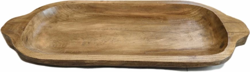 Tabaka dekorative prej druri, ngjyrë kafe, 70x29x6 cm