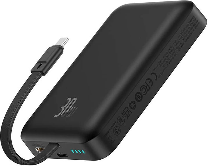 Powerbank Baseus Magnetic Mini 10000mAh, USB-C 30W MagSafe, e zezë