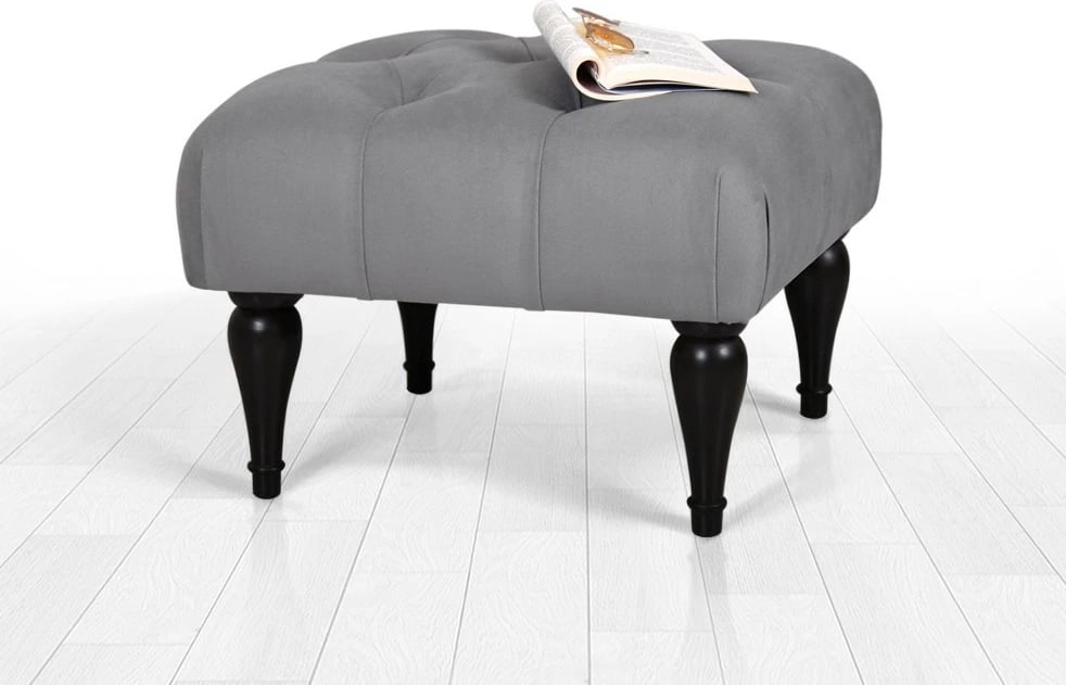 Puf Atelier del Sofa, dizajn bohem, ngjyrë gri, floral