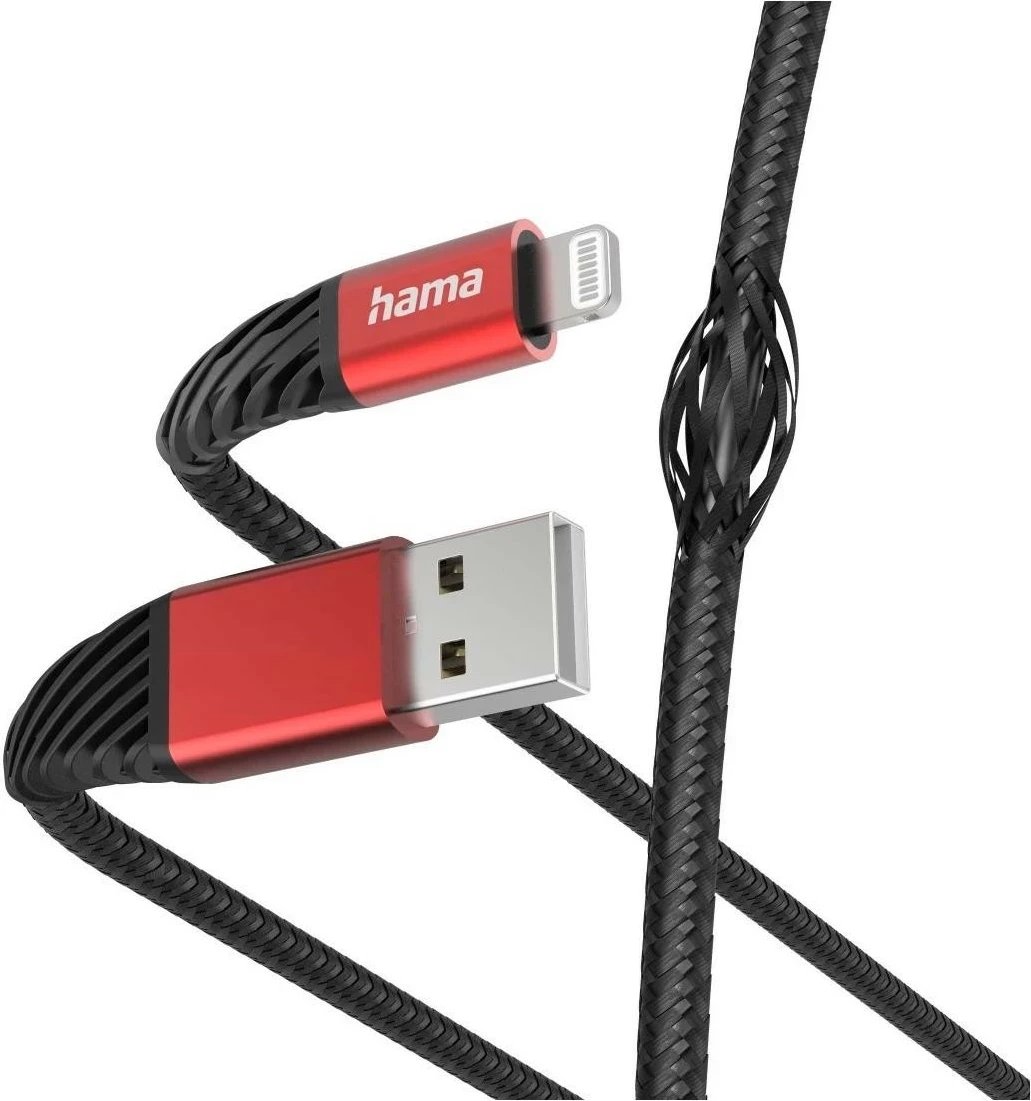 Kabëll Hama Reflected USB-C/Lightning, 1,5m, zi-kuq Kabëll Hama Reflected USB-C/Lightning, 1,5m, zi-kuq