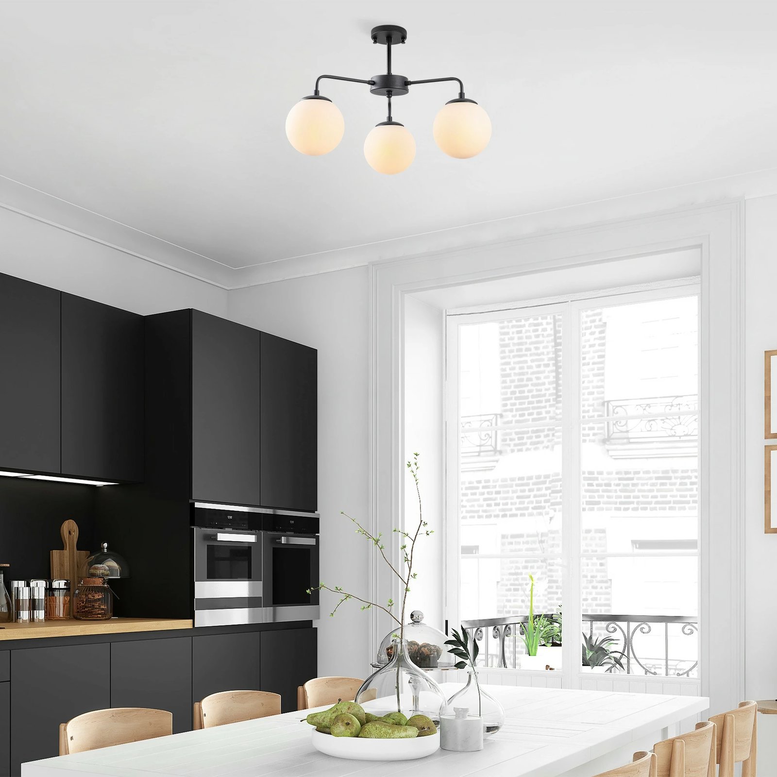 Llambadar Opviq, Viran - 11006, trup metalik, ngjyrë e zezë dhe krem