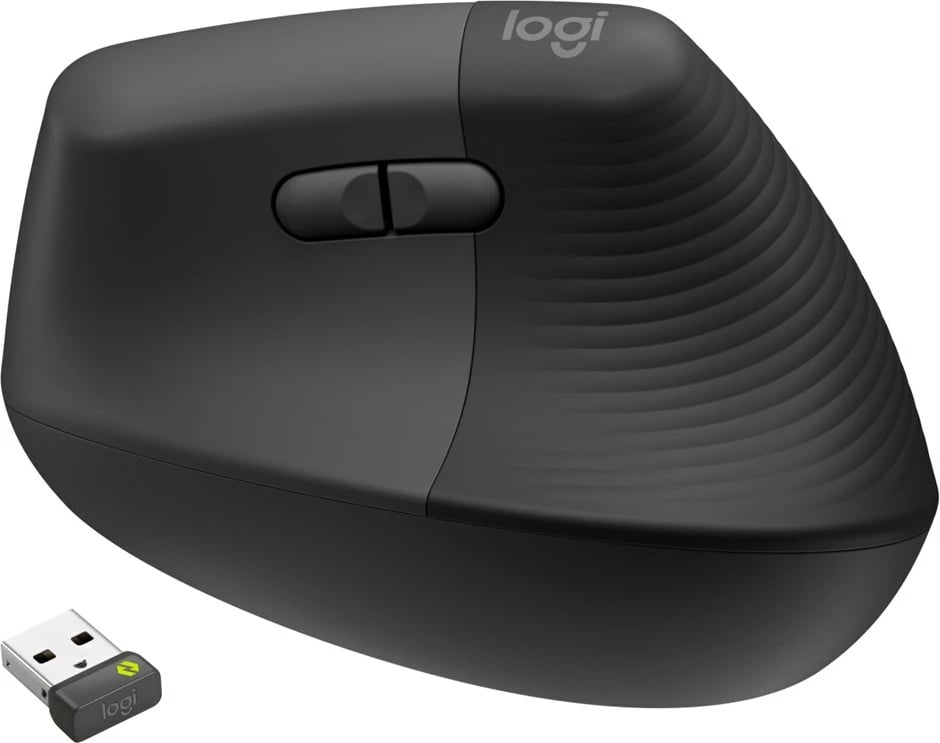 Maus vertikal ergonomik Logitech Lift, për biznes, wireless, Graphite