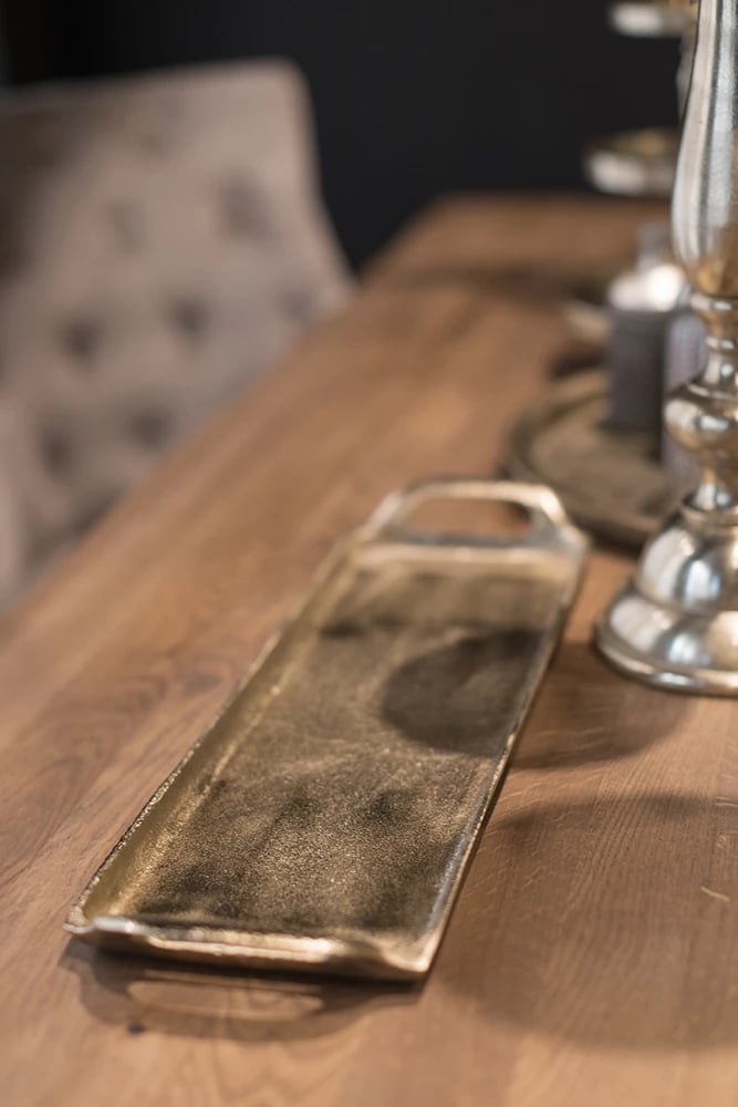 Tabaka dekorative ADORO, alumin, ngjyrë argjendi, 61x16x4cm