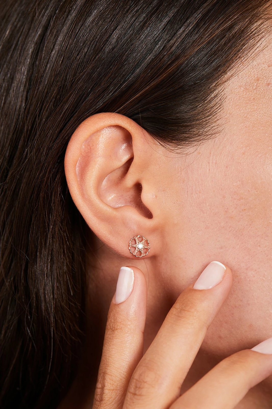 Vathë argjendi Elika, ngjyrë rozë, ELKMD50561