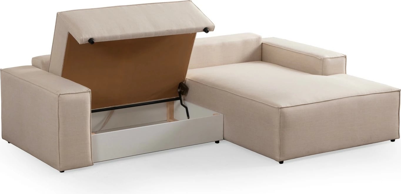 Kënd-sofë krevate Atelier del Sofa, kënd i djathtë, ngjyrë ecru