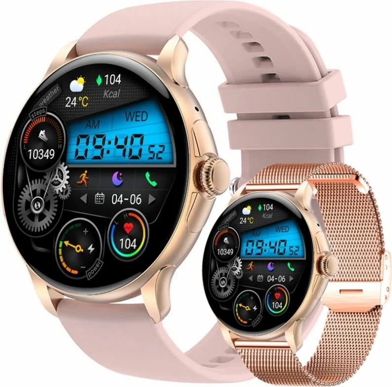 Smartwatch për femra Rubicon, rozë gold