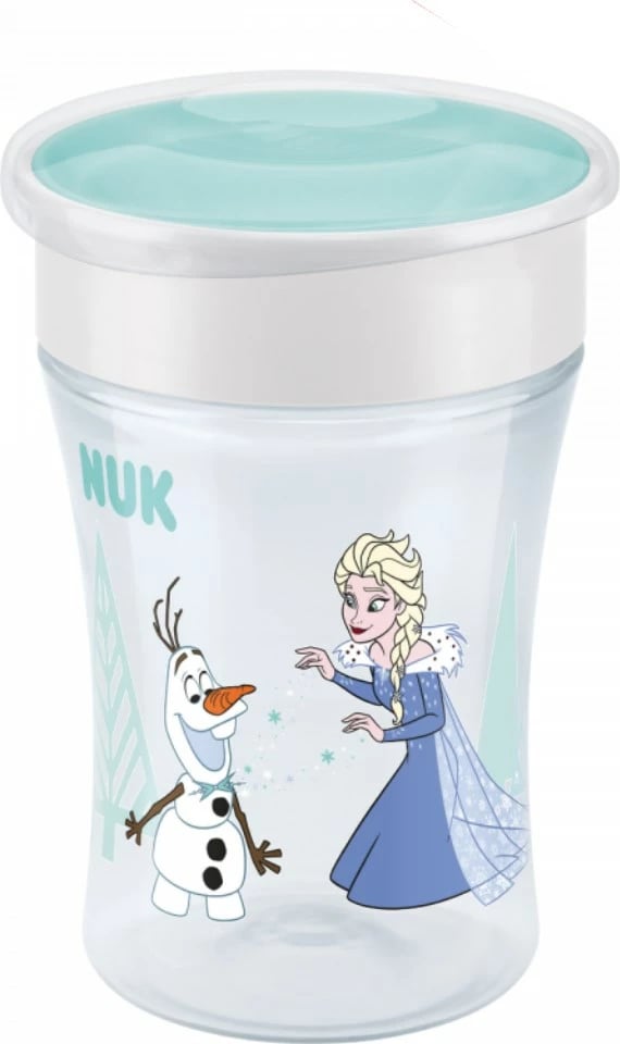 gotë 360° për fëmijë, NUK, Magic Cup Frozen Elsa, 230 ml, me kapak, jeshile