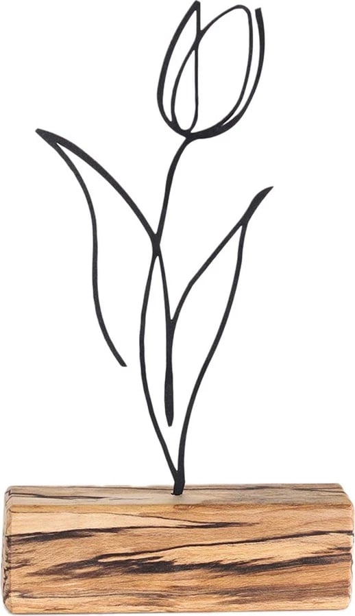 Objekt dekorativ Aberto Design, M-036, ngjyrë e zezë, 17x30x3.5cm