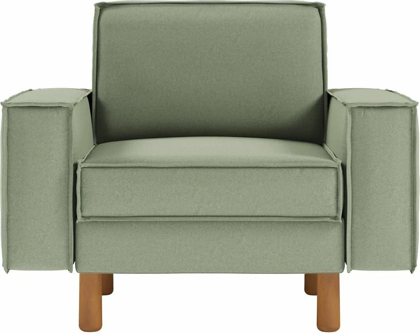 Fotelje një vendi, ngjyrë jeshile deti, këmbë dru arre, Atelier del Sofa, Sparrow 1