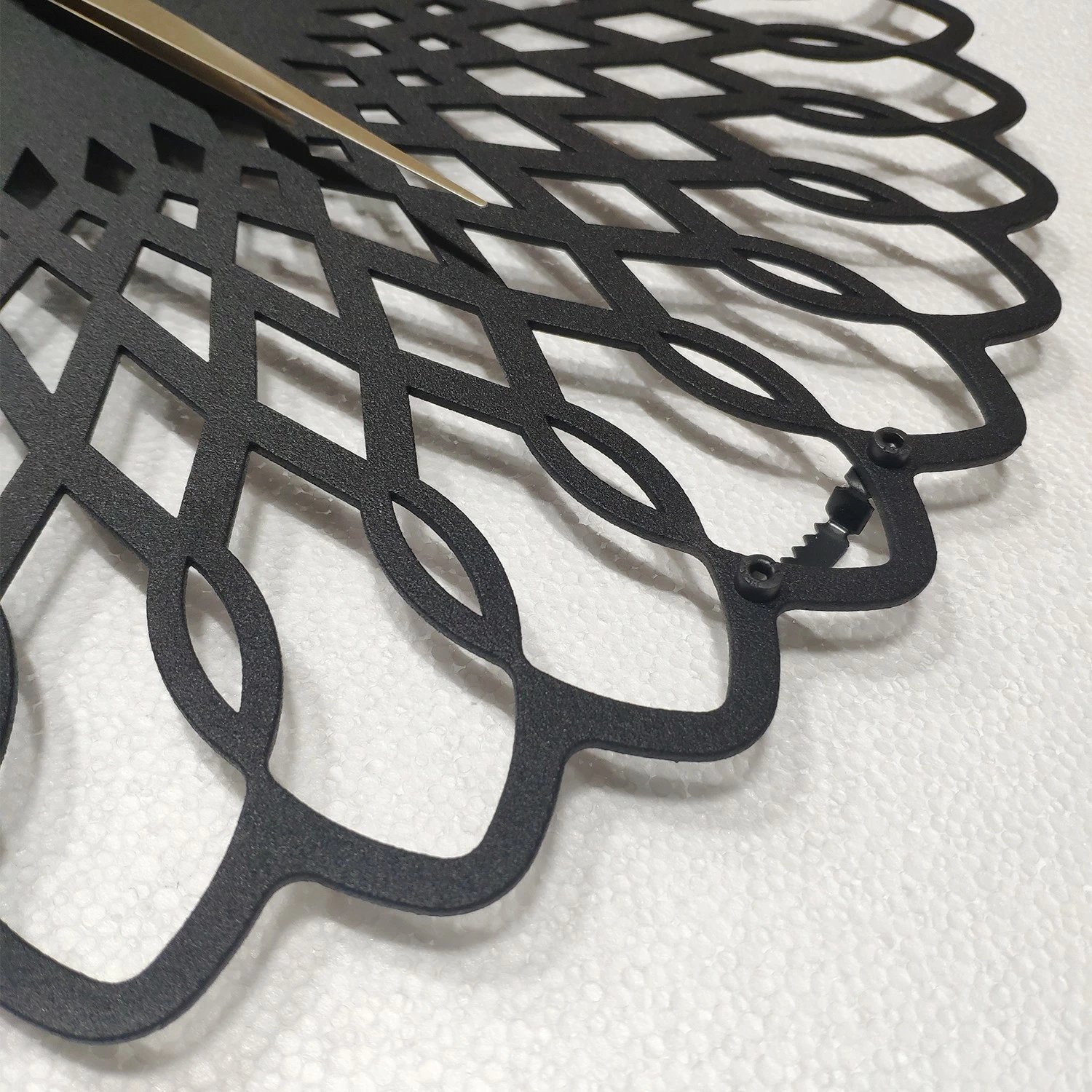 Orë muri dekorative metalike Wallity, Ring, e zezë, 50x50cm