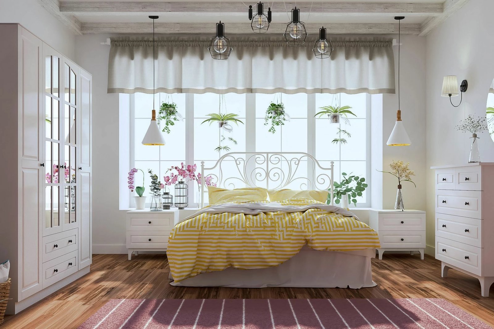 Dollap rrobash Skye Decor, ngjyrë e bardhë mat, RB-013