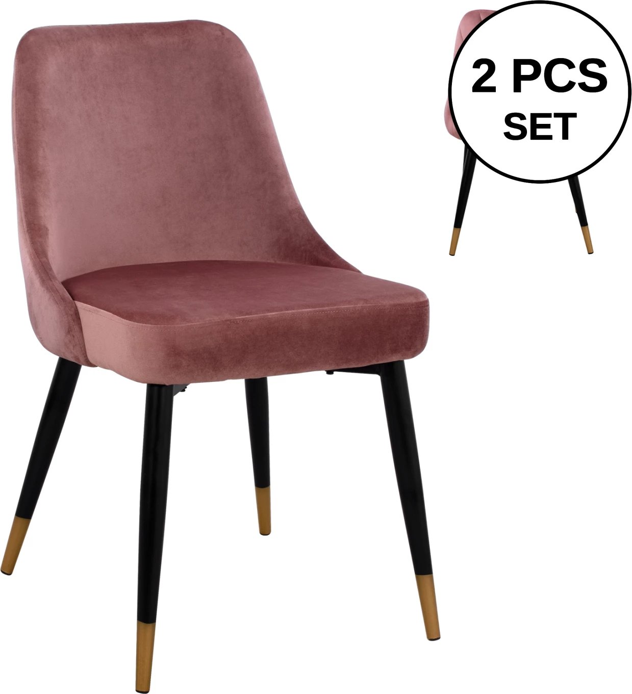 Karrige Serentiy FH8527.02, kadife, ngjyrë molle të kalbur me kornizë metalike, 51x58x83cm, set prej 2 copë