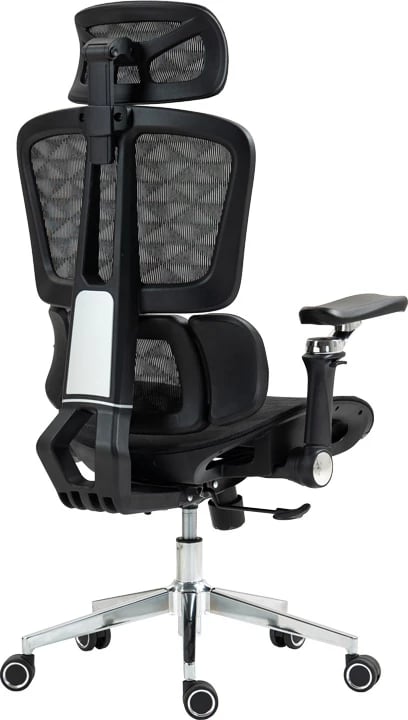 Karrige pune menaxheri Jeffer, rrjetë e zezë, 67x62x115-125cm