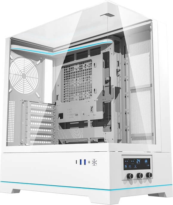 Kasë Darkflash DY450, ATX Mid Tower, pa ventilatorë, xham i temperuar, e bardhë