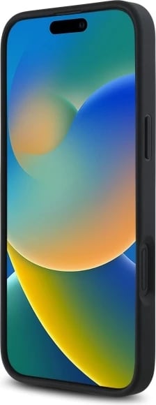 Mbështjellës Guess GUHMP16SP4ROPEMCK për iPhone 16 6.1", hardcase, MagSafe, i zi me lule