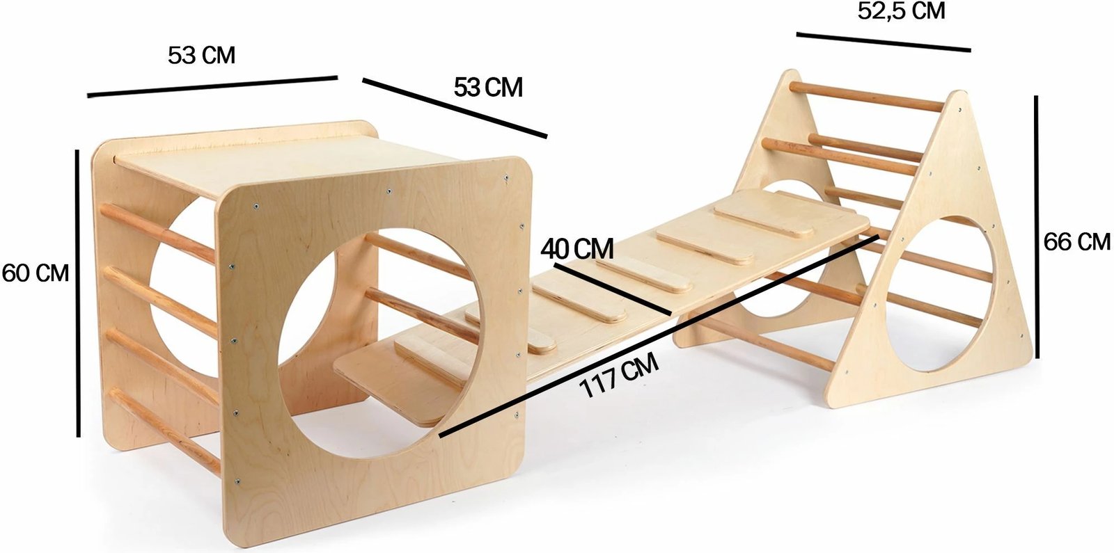Set ngjitës Pikler, ngjyrë lisi, Skye Decor, BLTYZ-AKTV053, 24 pjesë