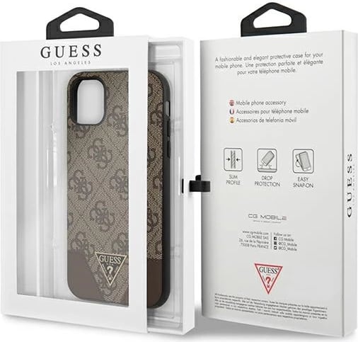 Mbështjellës Guess 4G Triangle Collection për iPhone 11/Xr 6.1", Kafe Mbështjellës Guess 4G Triangle Collection për iPhone 11/Xr 6.1", Kafe