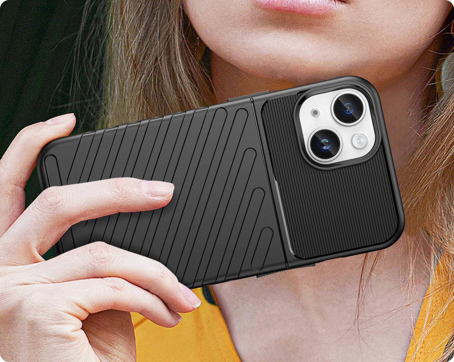 Mbështjellës Hurtel Thunder Case për iPhone 14, i zi